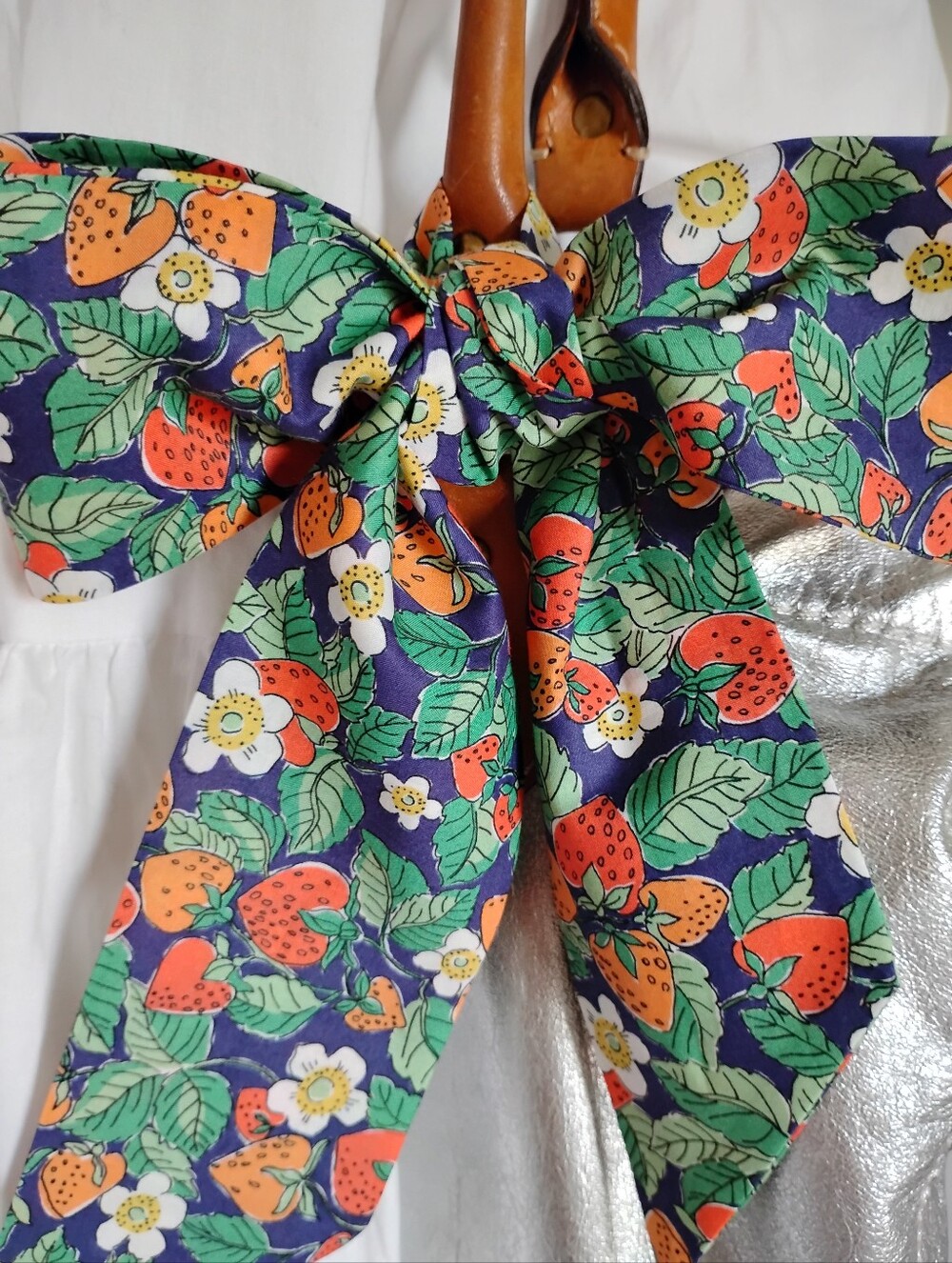 Liberty Art Fabric Tana Lawn Skinny Scarf Strawberry Dream Colorful Bespoke